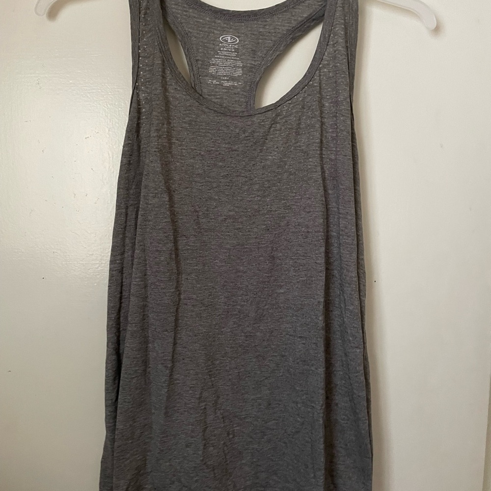 Athletic Works Gray Relaxed Cut Out Tank Top